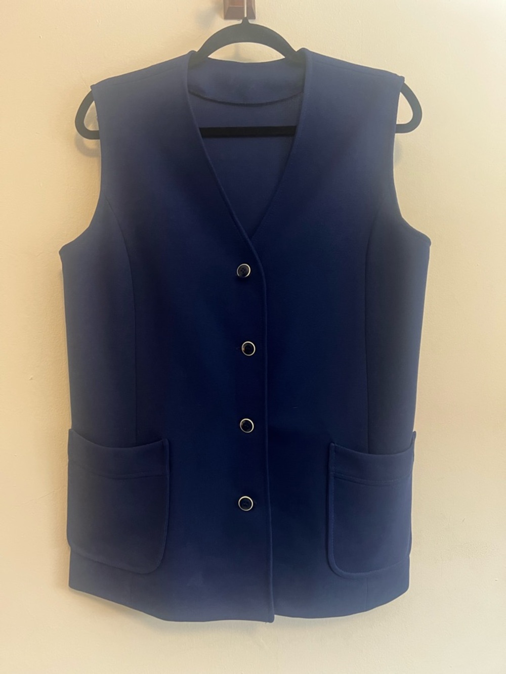 Classic Women's Sapphire Blue Button-Front Vest